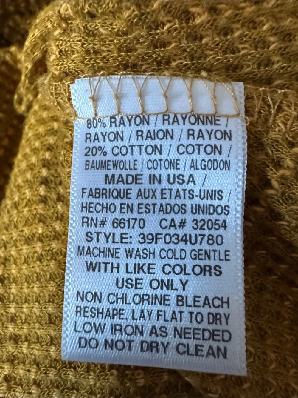 Free People Mustard Waffle Knit Twist Back Oversized Top XS Boho